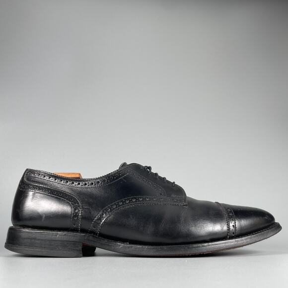 Allen Edmonds Sanford Men\'s 11 D Black Leather Semi Brogue Cap Toe Dress Shoes main image 4